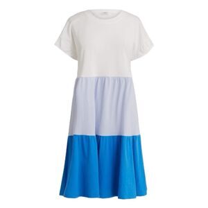 J. Crew Flutter Sleeve T-Shirt Dress Blue White Bold Stripe Cotton Knit M